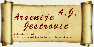 Arsenije Jestrović vizit kartica